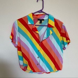 Rainbow striped crop
